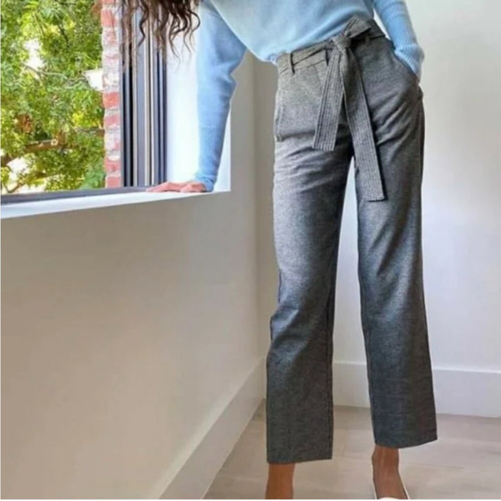ARITZIA Wilfred Tie-Front Pant Wool Straight Leg Trousers - 2